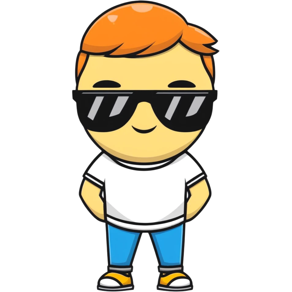 Fun character looking super cool with sunglasses and a confident pose emoji