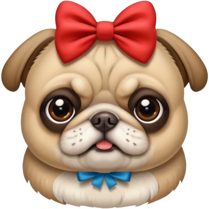 Pug com láço emoji