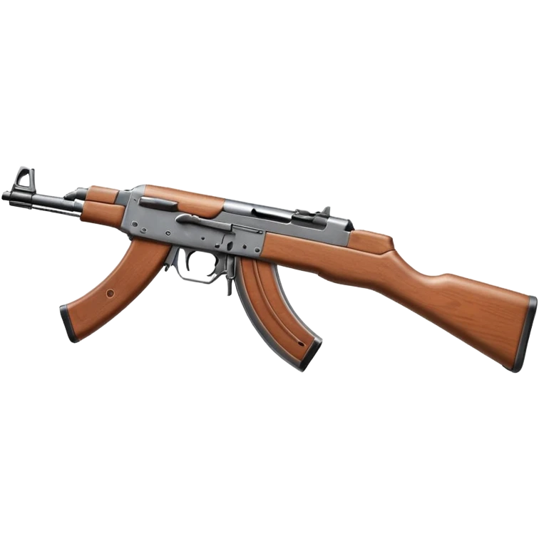 AK-47 rifle, side view, clean lines, classic wood and metal colors emoji