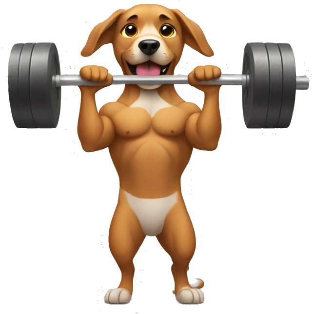 Dog doing weightlifting  emoji