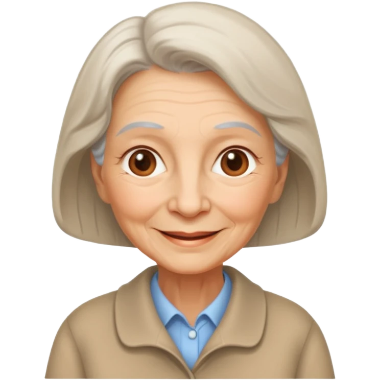In medieval fairy tales, a kind and amiable grandmother dressed in plain clothes emoji