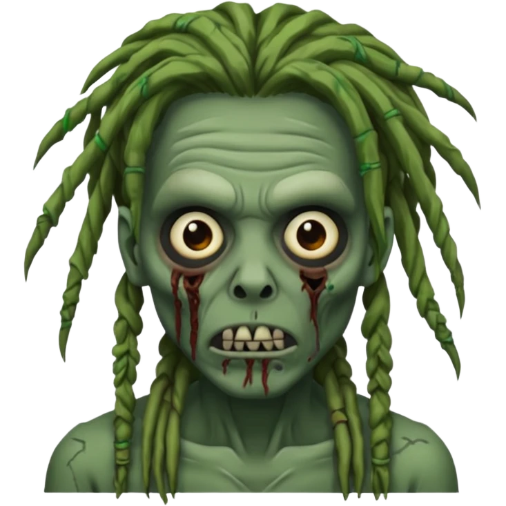 create zombie with dreadlocks emoji