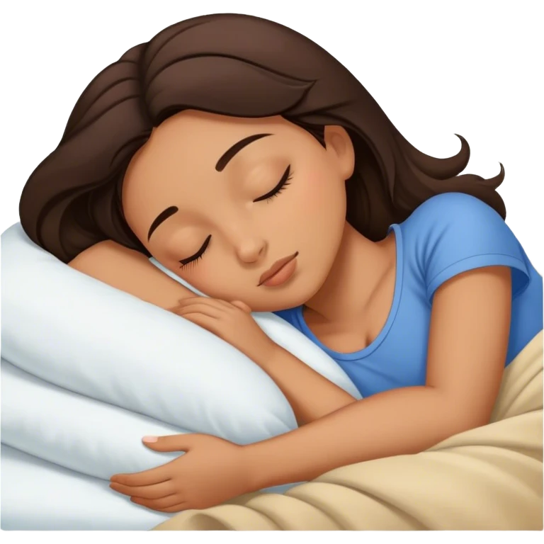 Brunette girl sleeping emoji