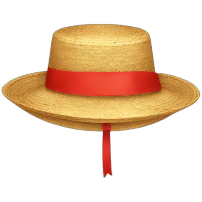 Only A straw hat with red ribbon emoji