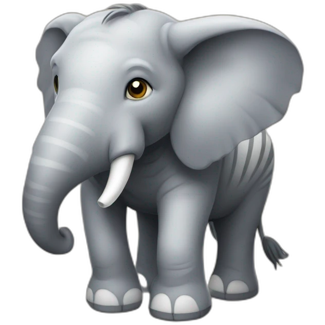 Zèbre sur éléphant emoji