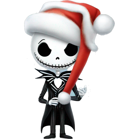 Jack Skellington in christmas costume emoji