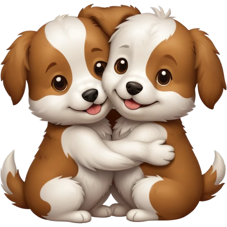 Dogs hugging emoji