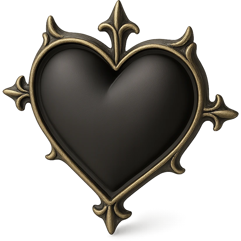 3d gothic heart
 emoji