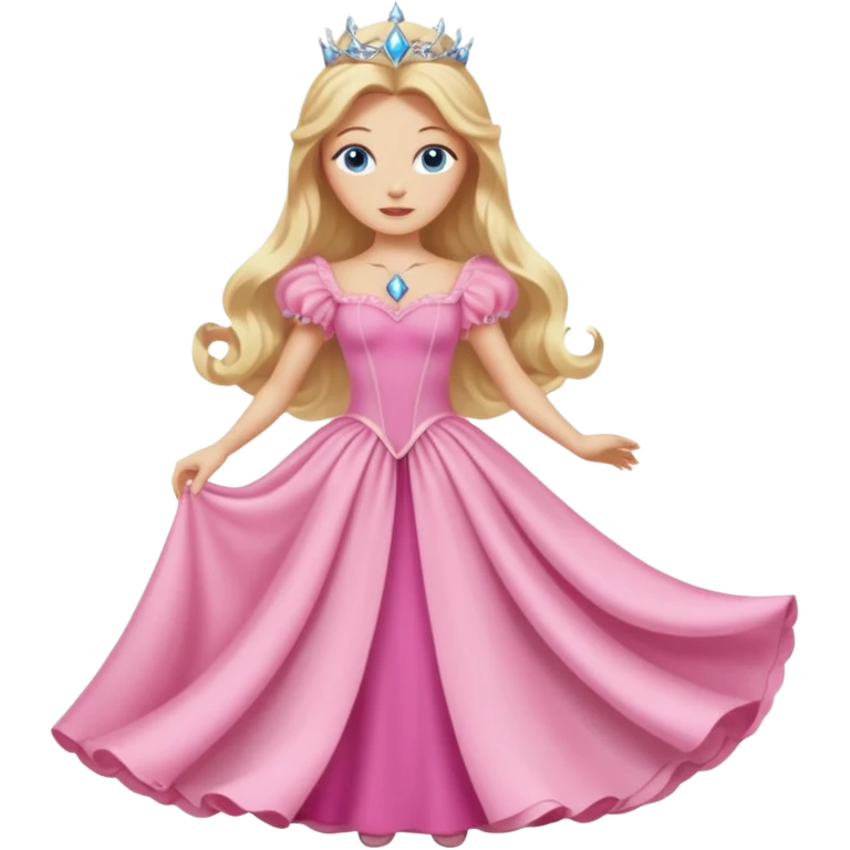 Glinda the Good Witch from the Wizard of Oz with light skin, blue eyes, blonde long hair, pink outfit emoji