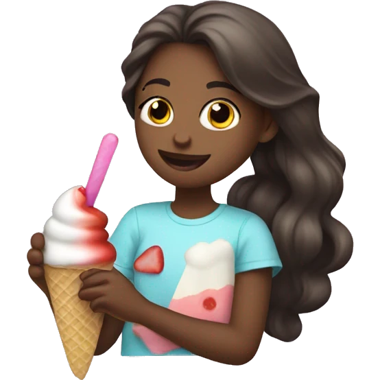 The girl who eats popsicle ice cream emoji