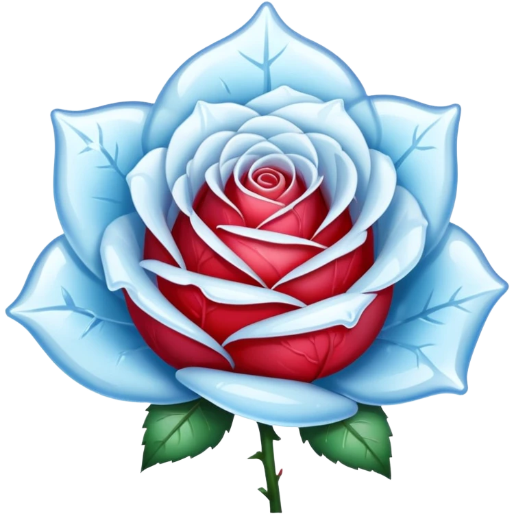 An icy rose emoji