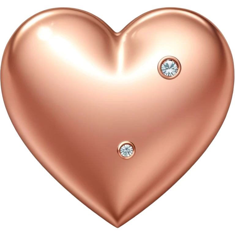 Sparkling rose gold heart with tiny diamond accents emoji