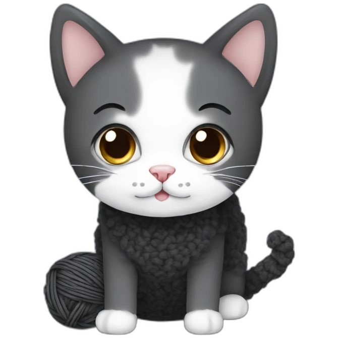 dark-gray-and-white-cat-with-black-poodle-knitting emoji