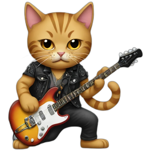 Badass cat in rock and roll  emoji