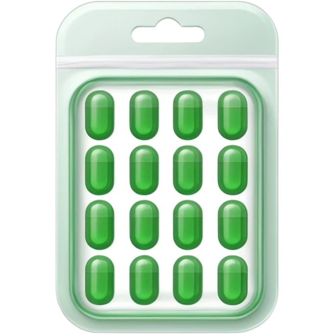 blister pack and green medicines emoji