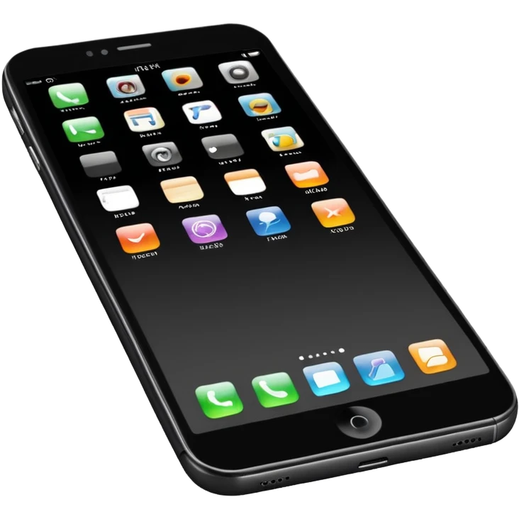 smartphone with a completely blank screen and no buttons, styled as an iOS emoji emoji