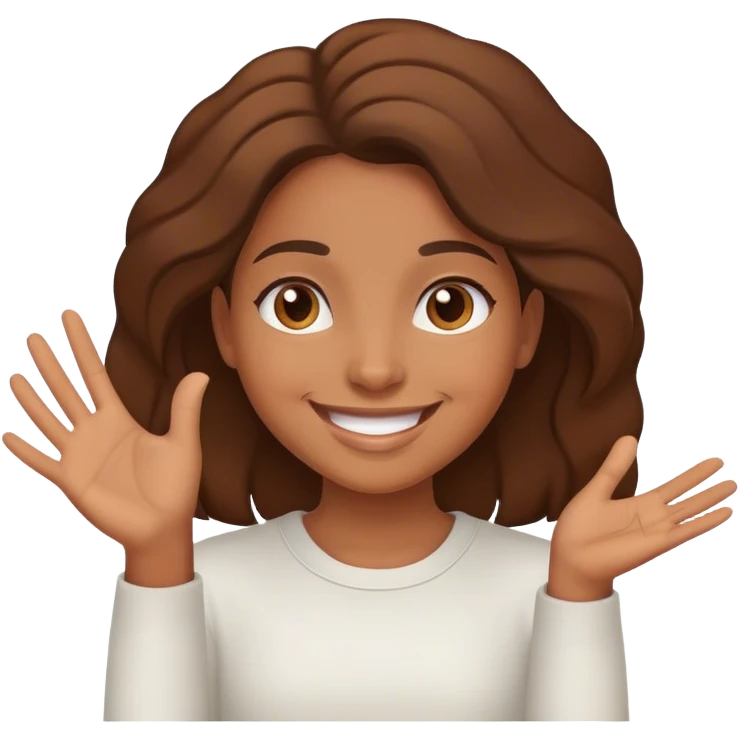 friendly brownskin girl saying hey emoji