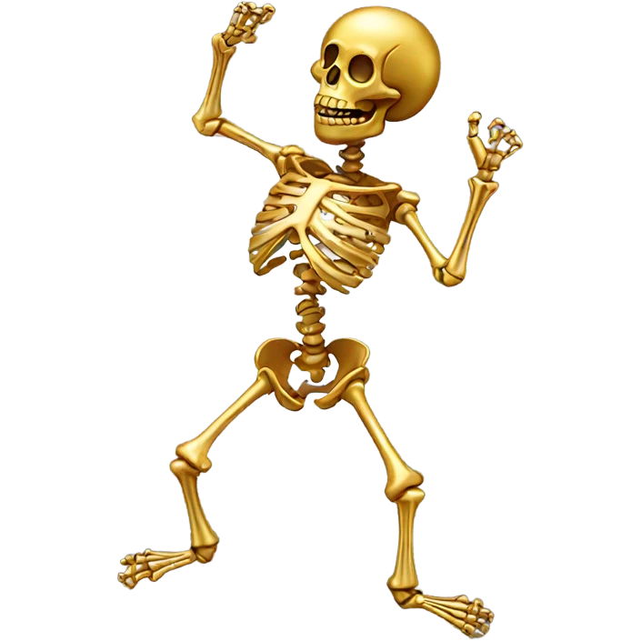 golden skeleton dancing emoji