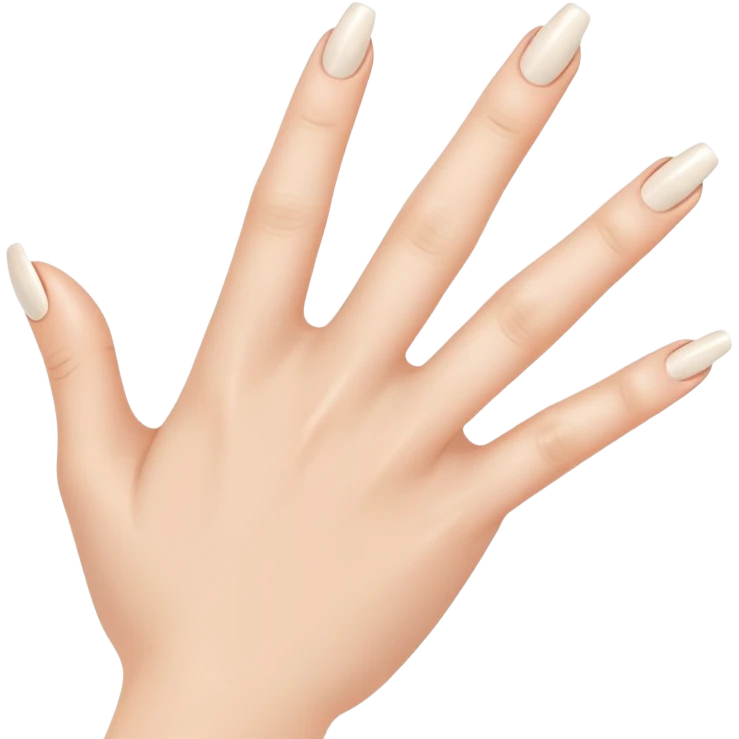 fingers with short, clean nails, subtle shine, minimal design emoji
