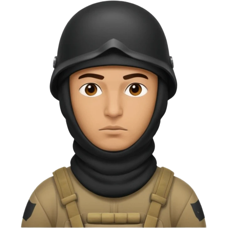 
Iraqi man soldier in helmet and balaclava emoji