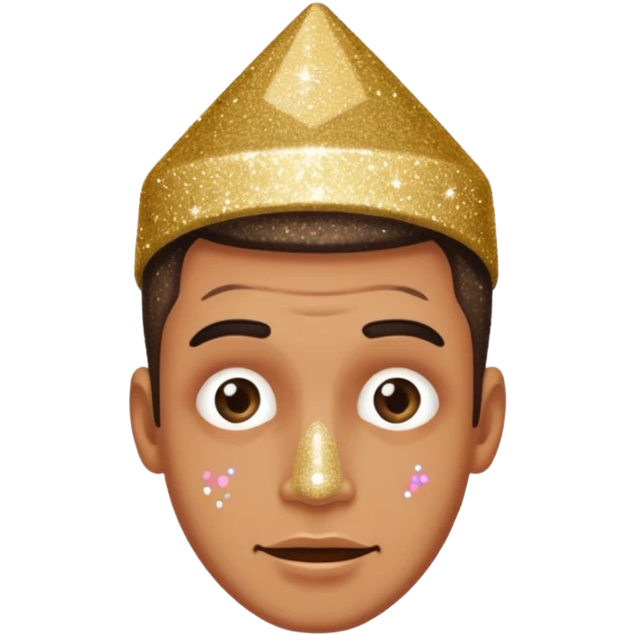 Upside down man with glitter emoji