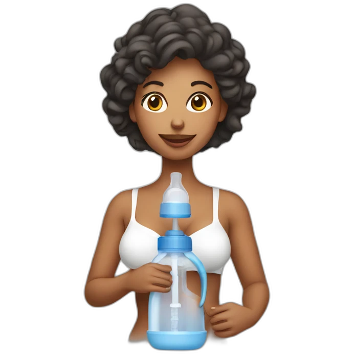 Woman with breast pump emoji