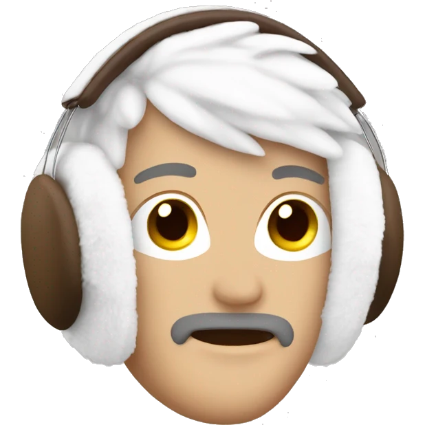 White brown Plush earmuffs  emoji