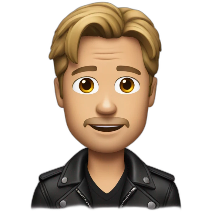 Brad pitt wearing a black leather jacket emoji