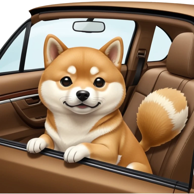 shiba inu sitting inside a BMW car emoji