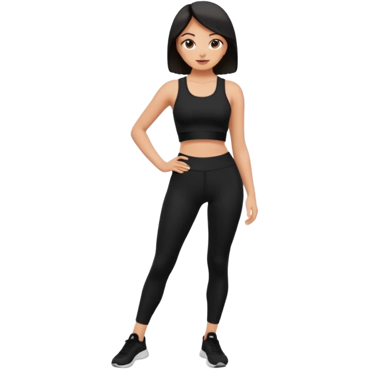 ceren siyah tayt ve siyah crop emoji