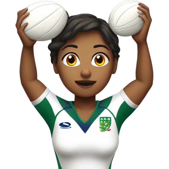 female rugby lineout  emoji
