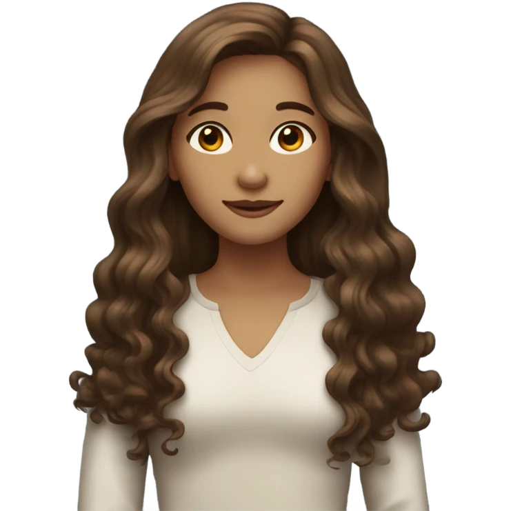 Pretty girl with brown hair emoji