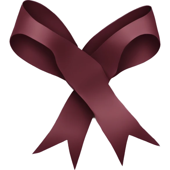 maroon ribbon emoji
