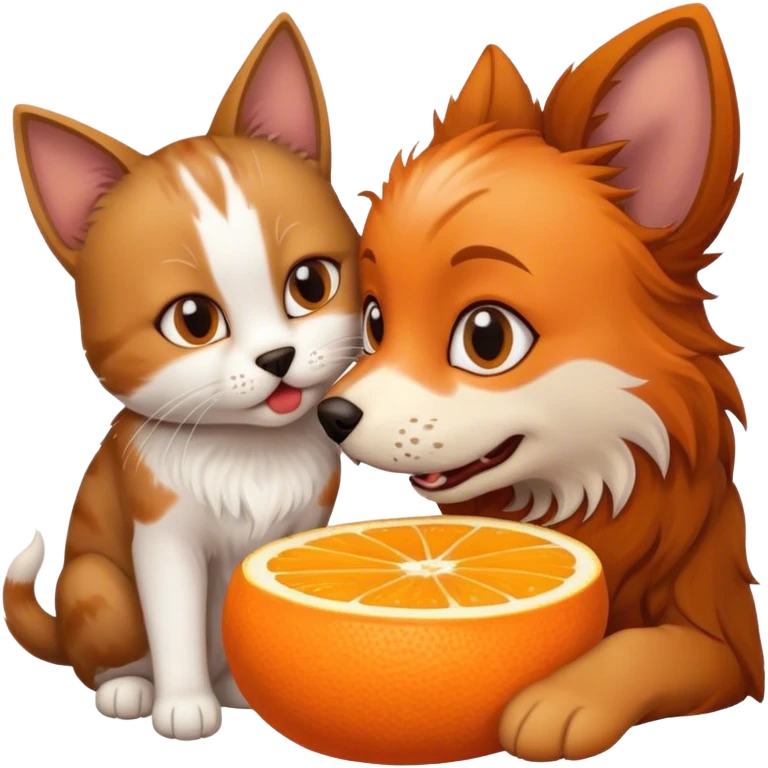 Dog eating a cat emoji