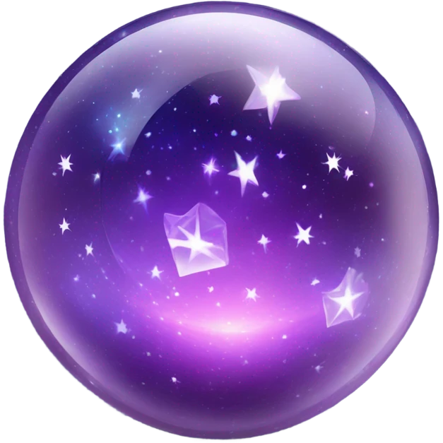 crystal magic ball with galaxy universe emoji