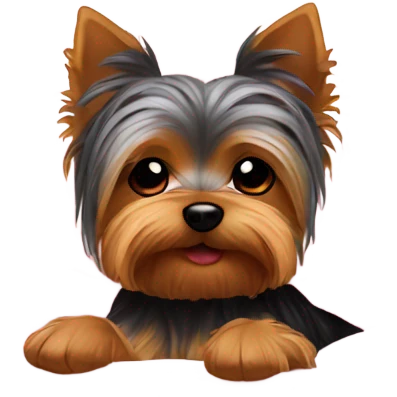 Yorkie in bed emoji