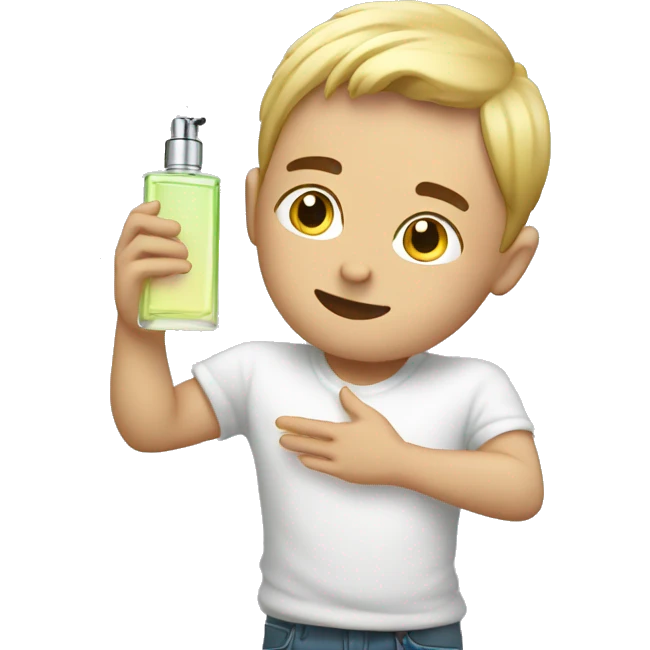 Cute white Gay Boy spraying perfume  emoji