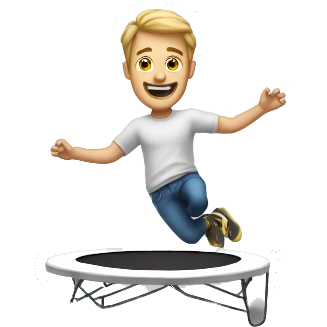 white man on trampoline  emoji