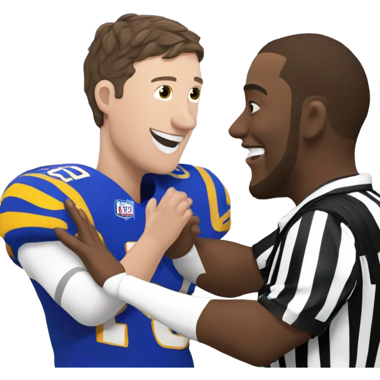 Josh Allen getting a pat on the back from the referee emoji