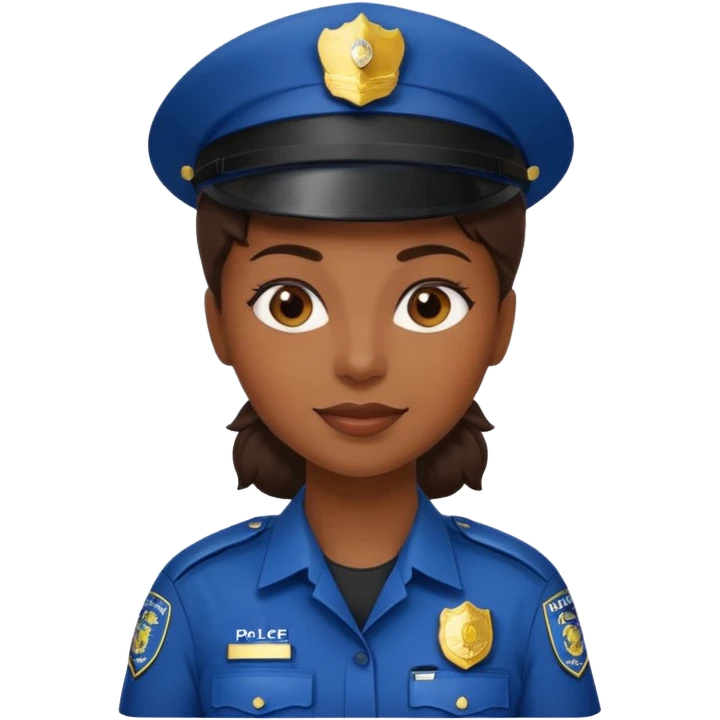 black woman wear police's uniform emoji