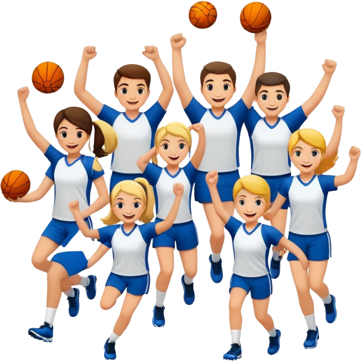 Community sports team celebrating emoji