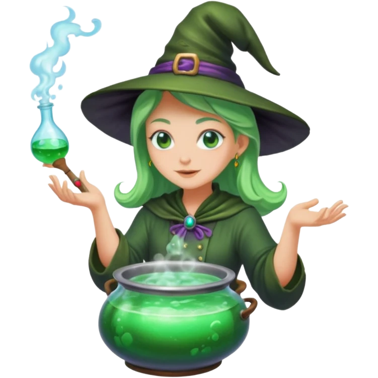 green witch cooking potion emoji