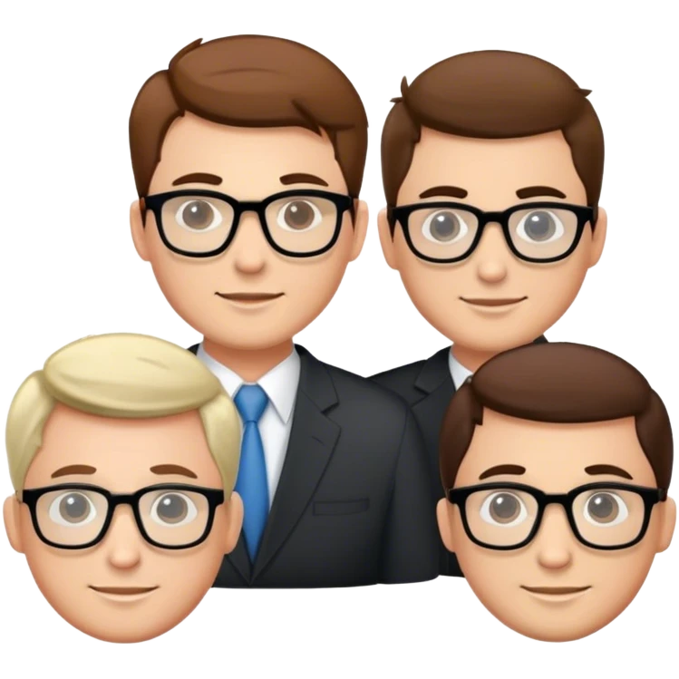 corporate professional men with glasses emoji