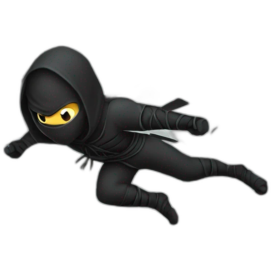 Ninja crawling in spiderweb emoji