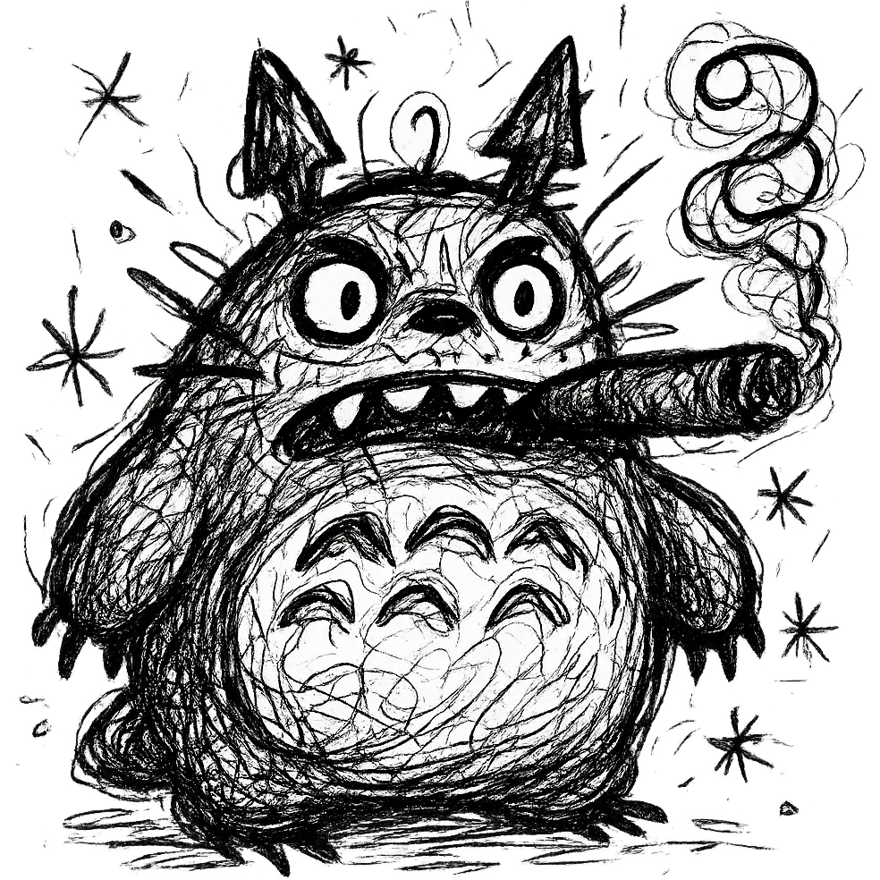 totoro smoking a cigar emoji