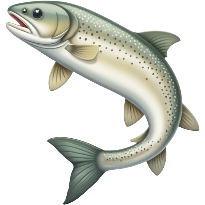 lake trout (Salvelinus namaycush) that looks cute and is in a bendy swimming positon emoji