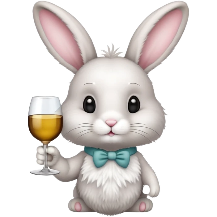 Bunny with wine glass emoji
