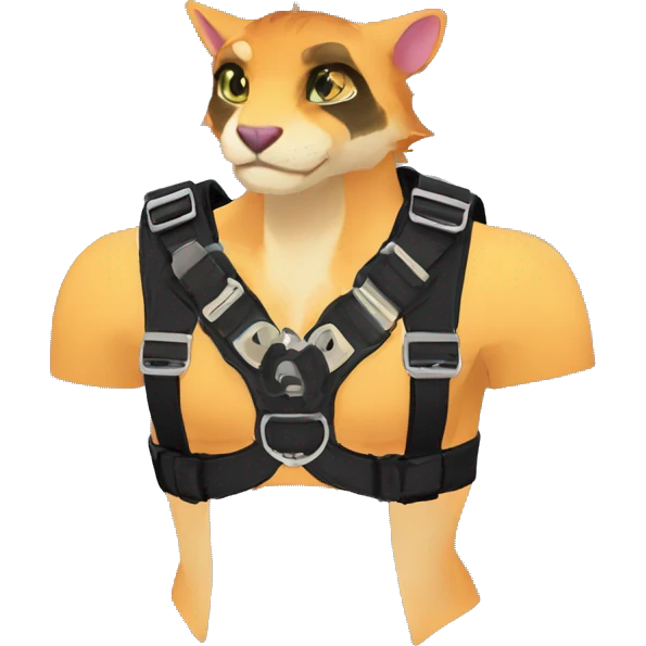Anthro Punk Fursona Chest Harness  emoji