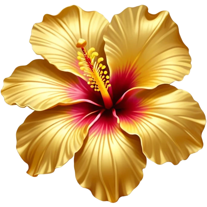 Real gold hibiscus 5 petals emoji