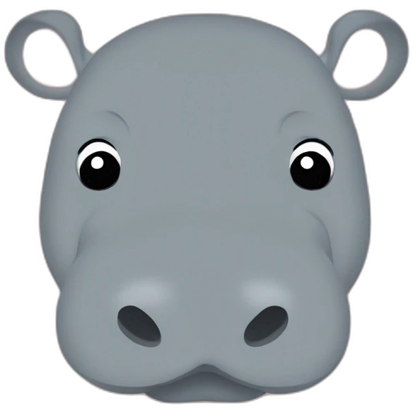 hippopotamus cute minimalist  emoji
